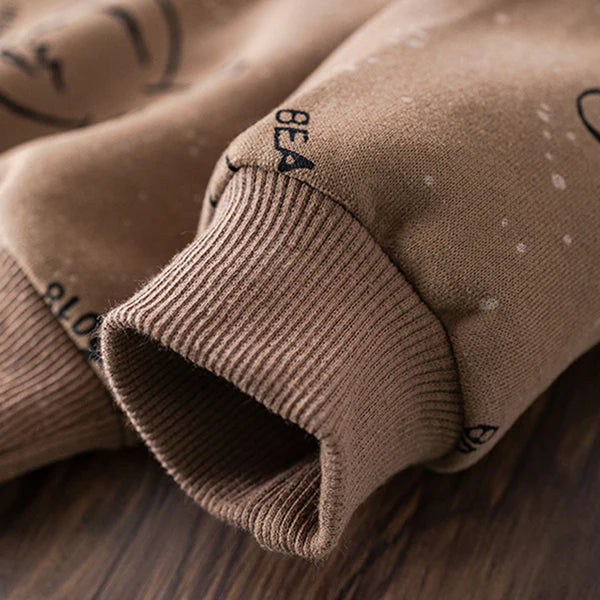 Eboo Boys Bear Printed Sweatshirt With Sling Bag & Jogger Co-ord Set