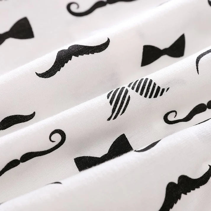 Eboo Baby Boy Mustache Print Romper  With Glasses