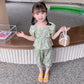 Eboo Toddler Kids Little Girls Summer Outfits Floral Ruffle Crop Top Shirt + High Waist Pants 2 PCS Clothes Set 4-6T