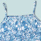 Eboo Girls Floral Printed Sleeveless Bodycon Dress With V-Neck Shrug