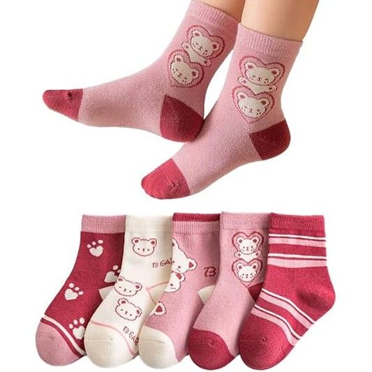 Eboo 5-Pack Lovely Mixed Prints Mid-Calf Socks (5 Designs)