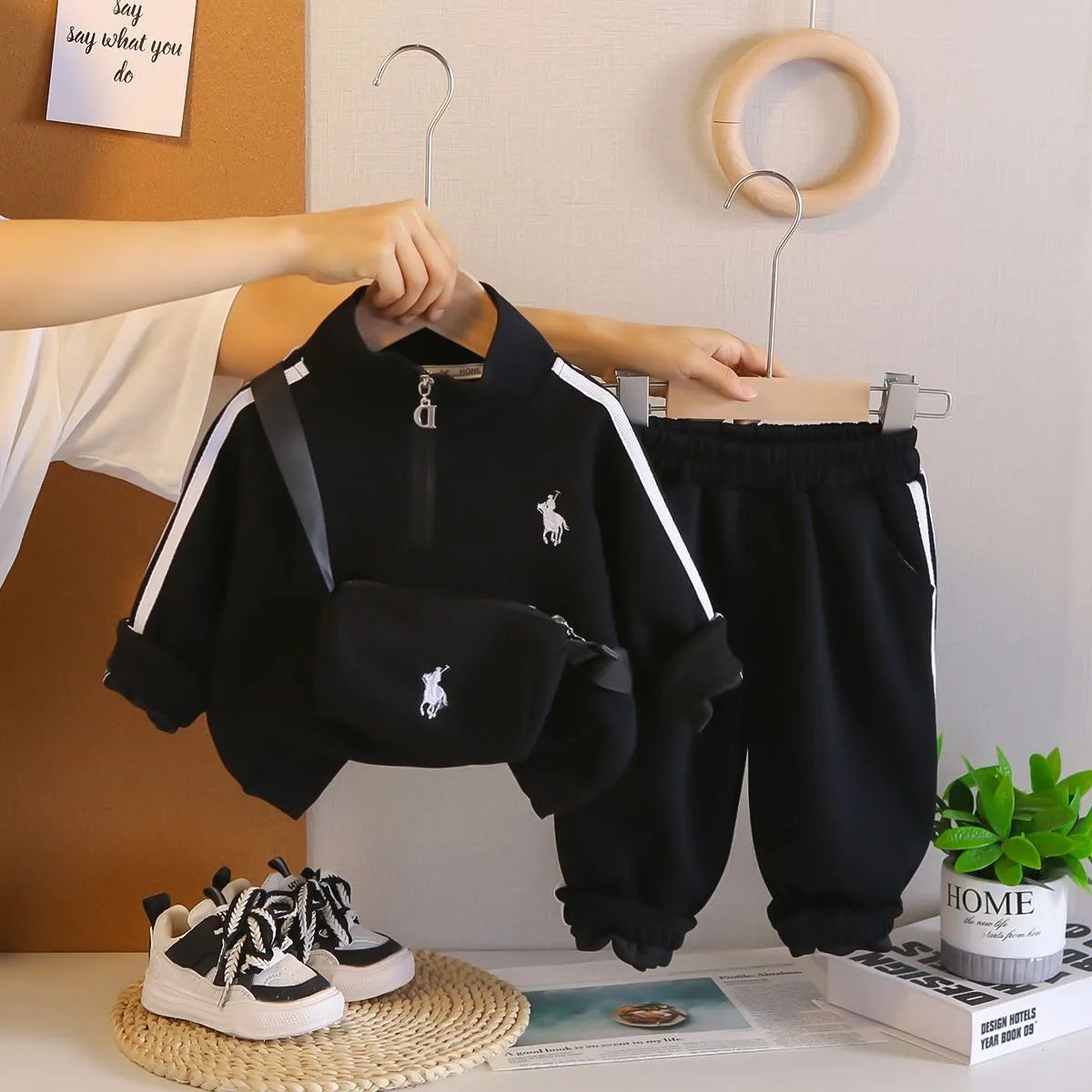 Eboo 3-Piece Track Suit Jacket, Pant & Bag Set