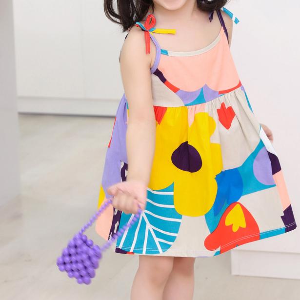 Eboo Cotton Frock with Big Flowers and Leaves