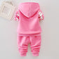 Eboo  Winter Girl’s Pink Floral Hoodie and Sweatpants Set