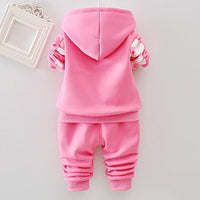 Eboo  Winter Girl’s Pink Floral Hoodie and Sweatpants Set