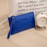 Eboo Fashion Women Faux Leather Plain Armpit Bag,Phone Case,Purse,Clutch (BLUE)