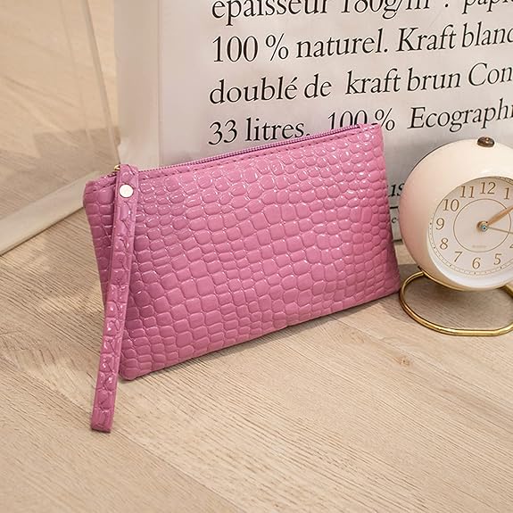 Eboo Fashion Women Faux Leather Plain Armpit Bag,Phone Case,Purse,Clutch (PURPLE)