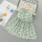 Eboo Green and White Flower Cotton Dress