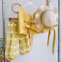 Eboo Sunny Days Toddler Girl Summer Outfit Ã¢?? 3-Piece Set (Top, Pants & Hat)