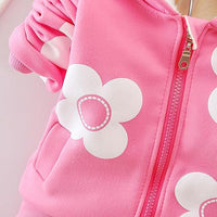 Eboo  Winter Girl’s Pink Floral Hoodie and Sweatpants Set