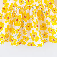 Eboo Sleeveless Bowknot Dresses Infant Floral Printed Princess Dress Hat Outfits Kid