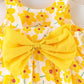 Eboo Sleeveless Bowknot Dresses Infant Floral Printed Princess Dress Hat Outfits Kid