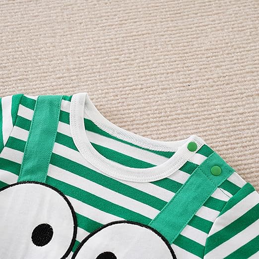 Eboo Cute Frog Print Short Sleeve Romper