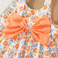 Eboo Toddler Baby Girl Summer Sleeveless Flying Sleeve Printed Bowknot Dress