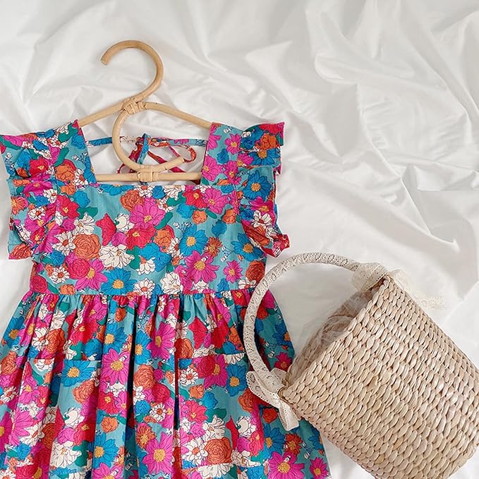 SUMMER GIRLS SWEET MULTI FLOWERS DRESS