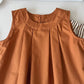 Eboo Bear Leader Vest+Striped Wide Leg Pants Summer Dress Set (BROWN)