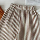 Eboo Bear Leader Vest+Striped Wide Leg Pants Summer Dress Set (BROWN)