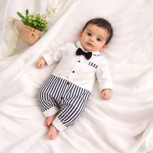 Eboo Party Baby Boy’s Romper with Bow With Glasses