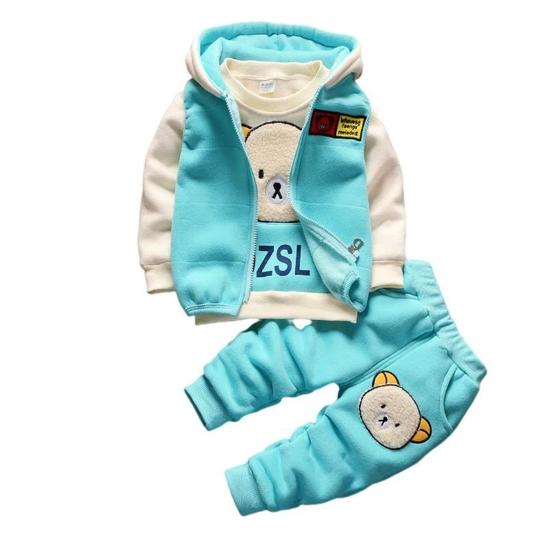 Eboo Baby’s 3-Piece Set – Blue Hoodie, Vest & Pants 4 Winters