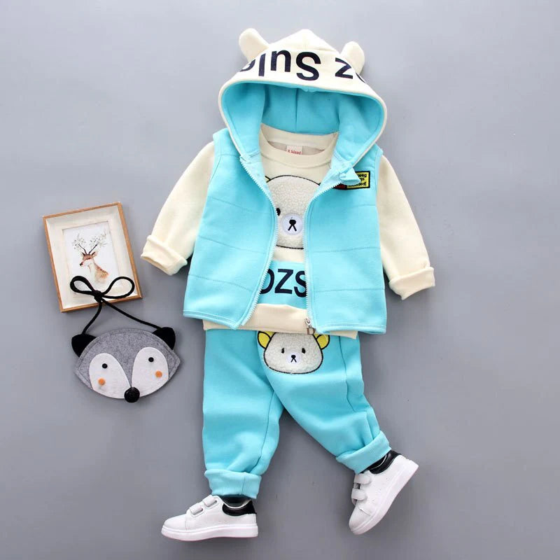 Eboo Baby’s 3-Piece Set – Blue Hoodie, Vest & Pants 4 Winters