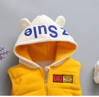 Baby’s 3-Piece Set – Yellow Hoodie, Vest & Pants 4 Winters
