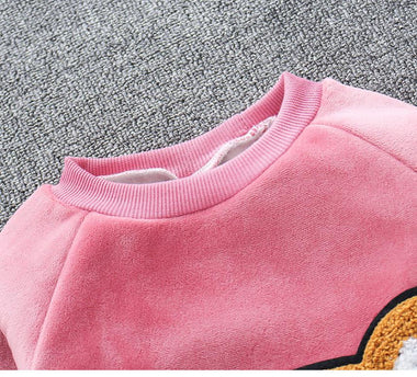 Baby Girl’s 3-Piece Bear Fleece Pink Set