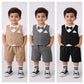 Eboo Stylish Boys’ Pinstripe Vest & Shorts Set – 3-Piece Formal Look