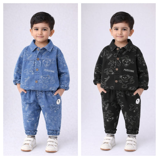 Eboo Teddy Bear Print Jacket & Pant Set
