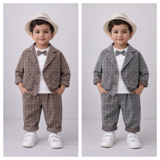 Eboo Classic Checkered Toddler Suit – Jacket & Pants Set