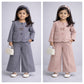 Eboo Children's Korean Style Set Round Neck Coat & Straight Leg Pants