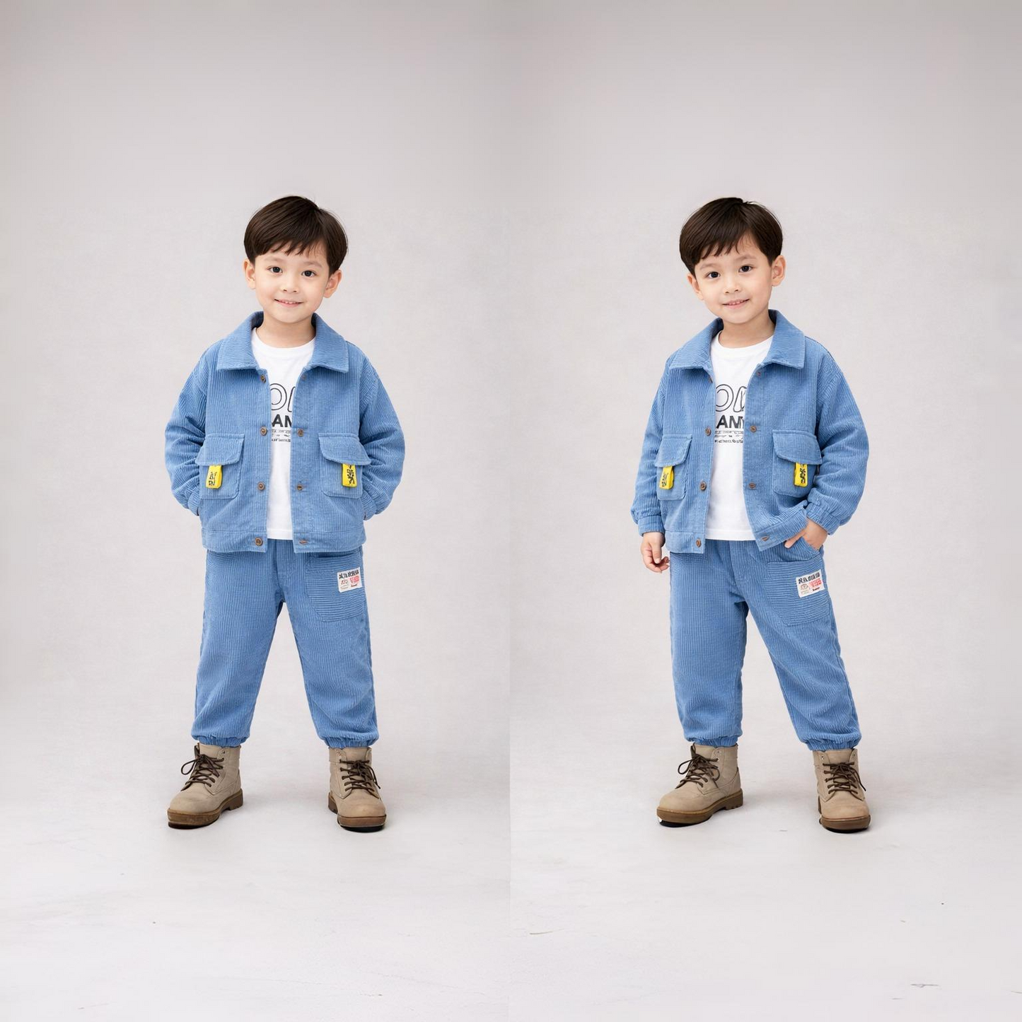 Baby Boy’s Blue Corduroy Jacket & Pants Set