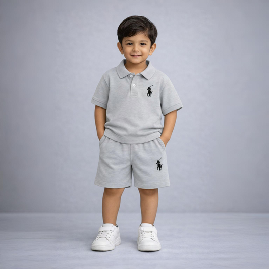 Eboo Polo Shirt and pants Set for Kids (GREY)