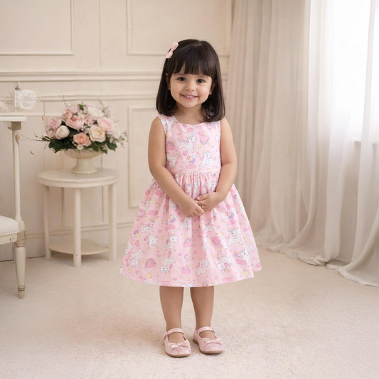 Eboo Unicorn,Rainbow Printed Girl Dress Summer - New & Elegant