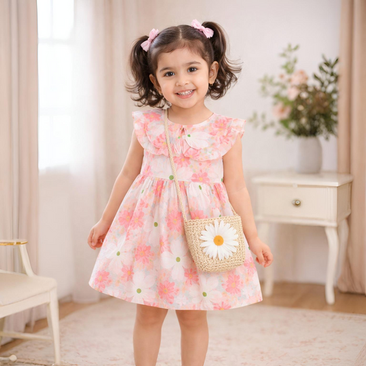 Eboo Baby Girl Sleeveless Floral Printed Sundress