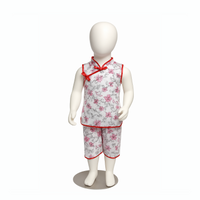 Traditional Chinese Style Floral Outfit for Kids Ã¢?? Sleeveless Top & Shorts Set