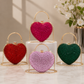 Eboo Luxury Heart Shape Crystal Clutch Bag for Women – Rhinestone Evening Party Handbag with Gold Handle