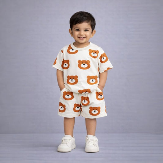 Eboo Boys Bear Printed Dress 2PCS SET