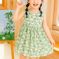 Eboo Green and White Flower Cotton Dress