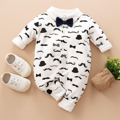 Eboo Baby Boy Mustache Print Romper  With Glasses