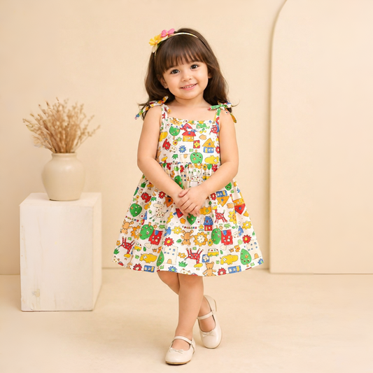Eboo Flower Printed Girl Summer Dress
