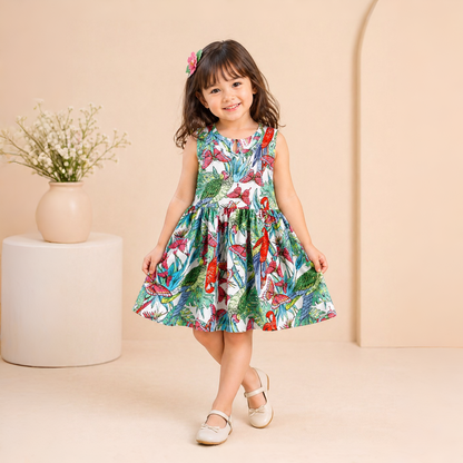Eboo  Sleeveless Printed Skirt Beachwear Kids Dress