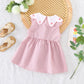 Eboo Baby Girls Sleeveless Heart Print Dress+Bag Set (Pink)