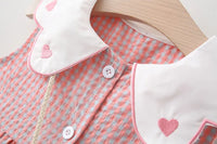 Eboo Baby Girls Sleeveless Heart Print Dress+Bag Set (Pink)