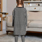 Eboo Girl Houndstooth Print Open Front Coat With Cami Top & Leggings