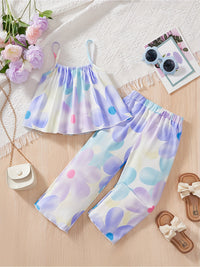 Eboo Girls Printed Top with Trousers - Clothing Set for Girls.