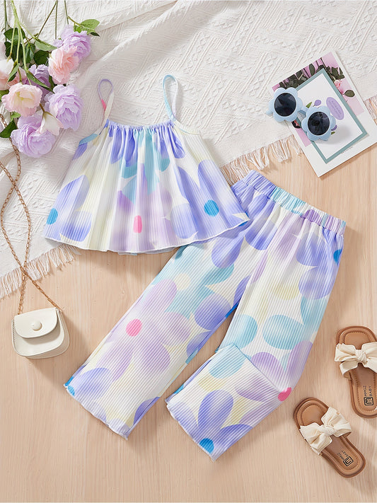 Eboo Girls Printed Top with Trousers - Clothing Set for Girls