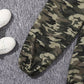 Eboo Tween Girl Solid High-low Hem Hoodie & Camo Print Pants & Tank Top