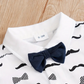 Eboo Baby Boy Casual Cute Bow Tie Cotton Onesie With Mustache Print For Summer Holiday Party