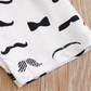 Eboo Baby Boy Casual Cute Bow Tie Cotton Onesie With Mustache Print For Summer Holiday Party