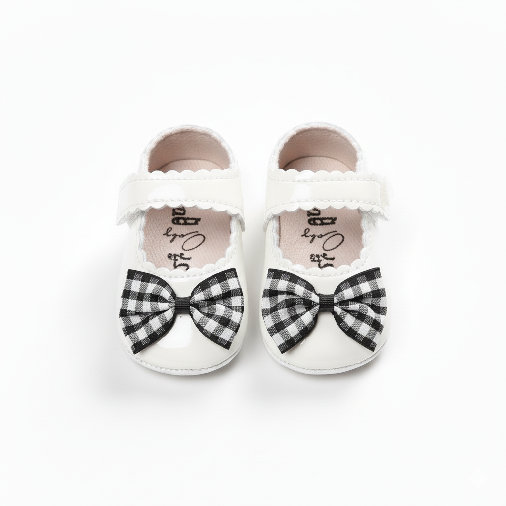 Eboo Infant Beige Soft Sole Bow Shoes